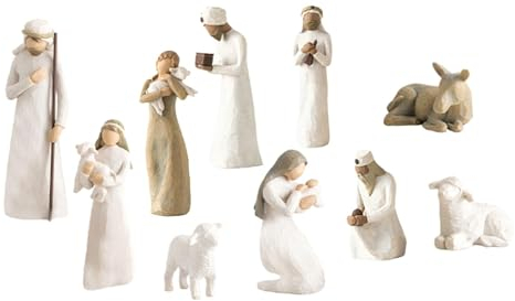 Baoblaze Weihnachtskrippe-Figuren-Set, Kunstharz-Dekoration, handgefertigt, traditionell, handbemalt, schöne Sammlung, religiöse Verzierung, 10 Stück