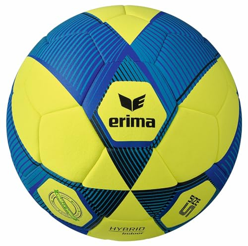 Erima Hybrid Indoor Trainingsball gelbblau, 5 Ohne Geschlecht