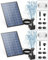 AISITIN 2PCS Fuente Solar Jardin Exterior 2,5 W DIY Bomba de Agua Solar Características con 6 Boquillas para Baño de Pájaros Estanque Fuente del Acuario（2PC）