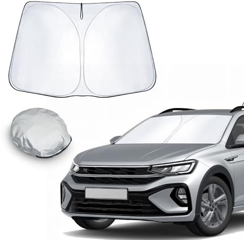 CDEFG Kompatibel mit VW Taigo/Nivus 2021-2023 2024 Sonnenschutz Abdeckungen Frontscheibe Sonnenschirm Die Vordere Schallwand Windschutzscheibe Auto Sonnenblende Taigo Nivus 2024 Zubehör