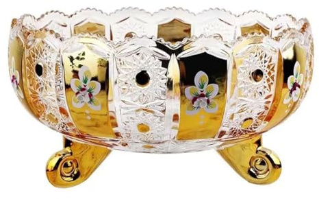 JUNYFFF Obstschale Stilvoll Gestalteter Obstkorb Lebensmittelqualität Glas Super Durable Obstschalen, Gold