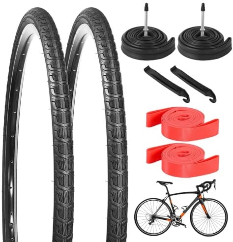 28 Zoll Fahrradreifen 28x1 50 700x38c, 2 Stück Fahrradreifen 40-622 700x38c & 2 Stück 700x35/43C Schläuche Mit 48mm Ventil | Allwetter-Gravelreifen Für Rennrad & Trekkingrad