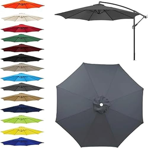SDNAM Sonnenschirm Ersatzbezug 3m 6 Streben Ampelschirm Bezug Wasserdicht Schirmbezug Sonnenschirm Ersatzteile für Balkon Garten Pool und Strand(G7,3m/6ribs)
