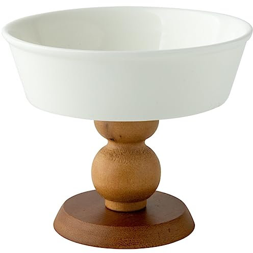YUNNUO Fruit Basket Ceramic Plate Tall Fruit Plate, Decorative Plate dinnerware Display Stand, White Round Salad Bowl Dessert Cake Plate Snack Plate.
