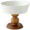 YUNNUO Fruit Basket Ceramic Plate Tall Fruit Plate, Decorative Plate dinnerware Display Stand, White Round Salad Bowl Dessert Cake Plate Snack Plate.