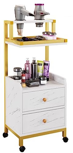 Generisch Stylistenwagen-Ausrüstung, Salon-Trolley-Wagen mit Rädern, Salon-Aufbewahrungsschrank, Beauty-Spind-Haartrockner-Halter, Stylisten-Spa-Ausrüstung, mit Schublade