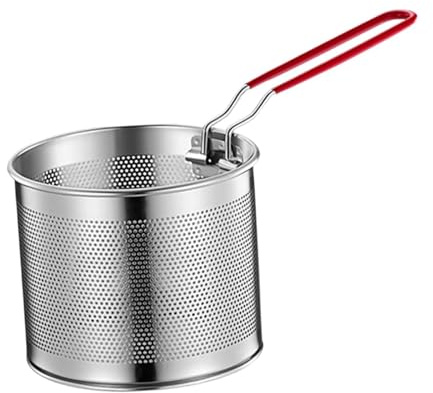 KESOTO Edelstahlkorb für Das Frittieren von Pommes, Rundes Netz mit Griff für Die Küche, 14cm