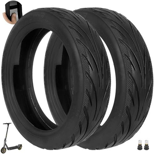 VOLOHAS 60/65-6,9 Tubeless Reifen mit Ventil für Ninebot Max G2/G2D/G2E/G65/F3/F3 Pro Hinten Scooter 10'' Ersatzräder Hochelastische Ersatz Reifen mit Live-Kleber Reparierbar Pannensicher (2 Stück)