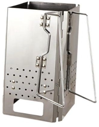 Baoblaze Cheminée d'allumage à Charbon de Bois Brûleur à Bois en Acier Inoxydable épaissi Four à Charbon Portable Pliable pour terrasse Randonnée BBQ