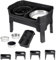 Holdfiturn Elevated Dog Bowls Raised Dog Bowl Stand with Slow Feeder Bowl & Plate & Non-Spill Slow Water & Stainless Steel Dog Food Bowls 4 Height Adjustable Bowls Stand for Medium & Large Dogs Black