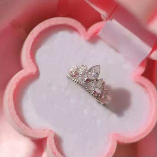 Verstellbare Rapunzel-Kronenringe, vergoldet, für Hochzeiten, Geek-Schmuck für Damen, Silber