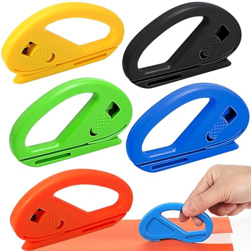 Coupe-Papier Cadeau Portatif,5 Pièces Massicot Professionnel pour Papier Cadeau Rouleau | Mini Cutter Coulissant pour Emballage Cadeau, Anniversaire, Noël & DIY