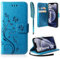 AROYI Lederhülle Kompatibel mit iPhone 12/12 Pro Hülle und Schutzfolie, Flip Wallet Handyhülle PU Leder Case Kartensteckplätzen Schutzhülle Kompatibel mit iPhone 12/12 Pro Blau