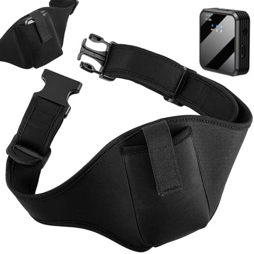 LOMSUXA Cinturón para micrófono,negro Bolsa para micrófono Aerobic,bolsillos para correr,cinturón para micrófono,cinturón ajustable,para fitness
