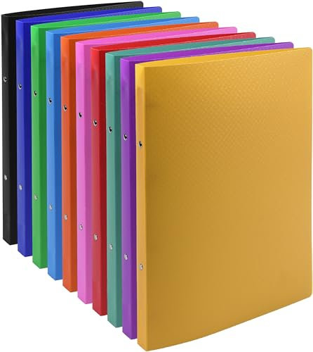 Conipa® 10er Set Ringordner & Ringbuch A4-Format (schmal) mit 2-Ringe-Meachanik - 10 Farben Ringmappe & Ordner Hefter für Dokumente, Unterlagen & Trennregister (aus PP) - Ringhefter für Schule & Büro