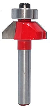 SBJKLYRN, Trend Router Bits - 1/4 Inch Shank 45 Degree Chamfer Edge Forming Milling Cutter with Top Bearing, Tungsten Carbide Chamfer Router Bit ,Router Bit(1/4in)