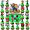 16pcs Cake Toppers Cake Decorations, 3D Happy Birthday Topper for NTN Game Cupcake Toppers Happy Birthday Cake Decorations for Kids (2D-31)