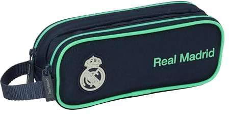 Real Madrid 2nd Team 25/26 – Double Child's Pencil Case, Children's Pencil Case, Ideal for School Age Children, Comfortable and Versatile, Quality and Resistance, 21 x 6 x 8 cm