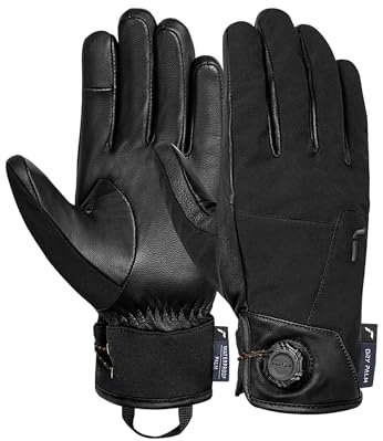 Reusch Roy Dry Palm FIDLOCK Unisex Skihandschuhe – wasserdichte & Winddichte Winterhandschuhe, Touchscreenkompatibel, R-LOFT Isolation, Schafsleder-Innenhand, Atmungsaktiv, Robust