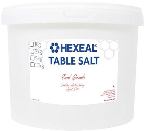 Hexeal Table Salt 10kg Bucket – Cooking and Seasoning | For Everyday Culinary Use, Enhancing Flavors in Your Favorite Dishes