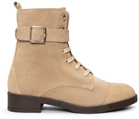 miMaO BELFAST – Botines con cordones de piel BEIGE