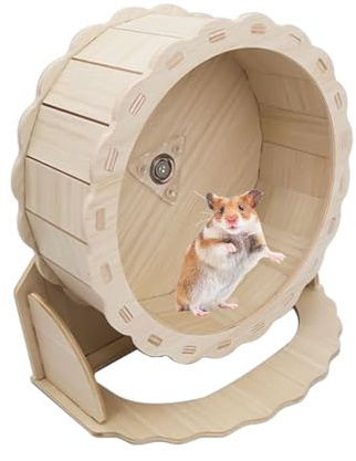 Leise Laufrad Hamster 15cm,Laufrad aus Holz,Leise Hamsterrad,Laufrad Hamster Leise Hamster Spielzeug,rutschfeste Laufscheibe,Kleintierzubehör Laufrad für Rennmäuse,Eichhörnchen,Zwerghamster