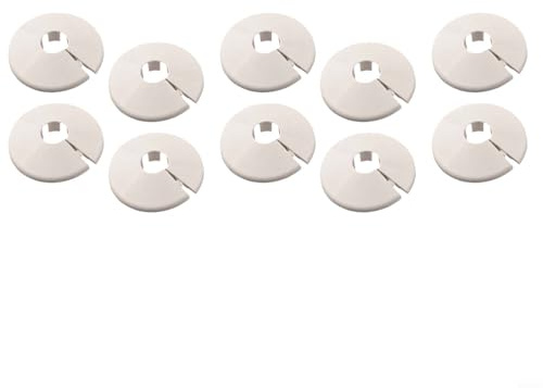 CYRENT Heizkörperrohrabdeckungen, 15 mm, Kunststoff, zum Aufstecken, hitzebeständig, für Wassergasleitungen, Heimwerker, Dekoration, mehrere Packungsgrößen (10 Stück, weiß)