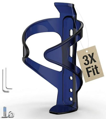 MYFOREST Bike Water Bottle Holder Kit for Metal Bottles, Optimized Size | 3 Mounting Sets, Larger Size for Larger Bottles like Camelbak, Universal Fit Too, with All Tools, 'Translucent Blue, L'