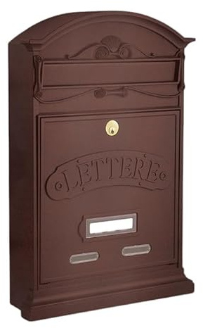 ALUBOX Cassetta Postale Da Esterno 42X27X8,5 Cm Cassetta Posta In Acciaio Zincato Resistente alle Intemperie e Durevole Nel Tempo Cassette Postali Per Esterno Serratura Antiscasso (RUGGINE)