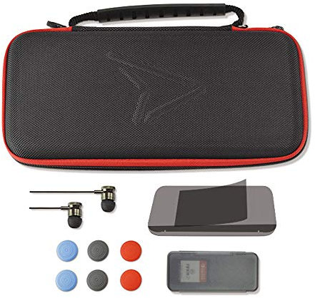 Steelplay-Kit d’accessoires complet 11en 1 Compatible avec Nintendo Switch incluant un étui de transport rigide pour Nintendo Switch,1 écran de protection en Verre Trempé.