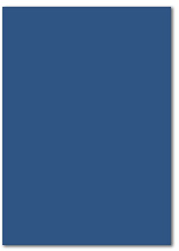 50 DIN A4 Papierbogen Planobogen - Nachtblau (Blau) - 160 g/m² - 21 x 29,7 cm - Bastelbogen Ton-Papier Fotokarton Bastel-Papier Ton-Karton - FarbenFroh