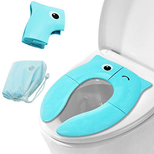 OneChois Kinder Toilettensitz, Faltbarer Toilettensitz,Tragbar Reise WC Sitz Kleinkind Töpfchentrainer mit Aufbewahrungstüte (Style 2)