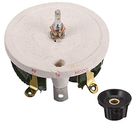 sourcing map Drahtgewickeltes Keramik Potentiometer variabel Rheostat Widerstand 200W 5R Ohm
