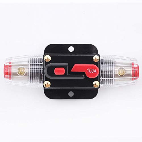 Disyuntor automático 12V DC 30A Disyuntor automático en línea Interruptor de reinicio manual Fusible de audio para automóvil, Bloque de fusibles en línea