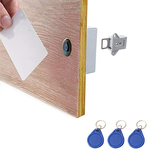 ETEKJOY RFID Electronic Cabinet Lock Hidden DIY for Wooden Drawer Cabinet (Gray)