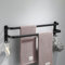 HONPHIER Handtuchhalter Bad 2 Tier Handtuchstange Badezimmer Aluminium Wand-handtuchhalter Handtuchhalter Wandmontage für Badezimmer Küchen Toilette (2 Stangen 50CM, Schwarz)