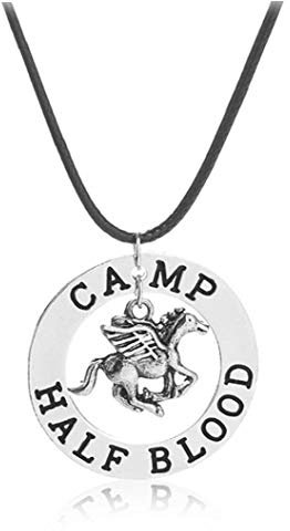 Oulensy Collier Percy Jackson Camp Pegasus Zeus Half-Blood, Acier Inoxydable, Unisex, Jeunes Adultes Fans de Percy Jackson, Amateurs de Littérature Fantastique, Bijoux de Mode, Collier