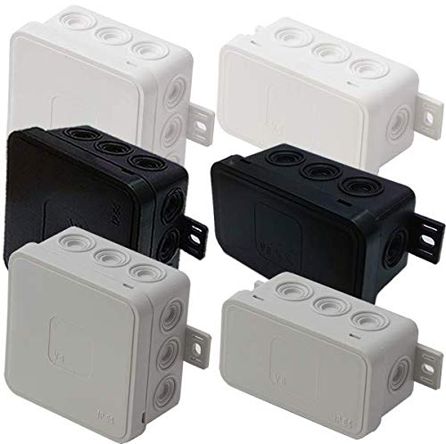 Feuchtraum Abzweigdose Abzweigkasten Verteilerkasten IP54 50xV5 75x75x41mm Weiß