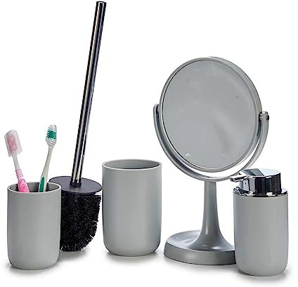 Ensemble de Bain Acier inoxydable Gris polypropylène (4 Pièces)