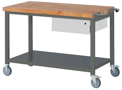 STIER Fahrbare Werkbank Premium mit 1 Schublade und Ablageboden BxTxH 1250x700x880 mm