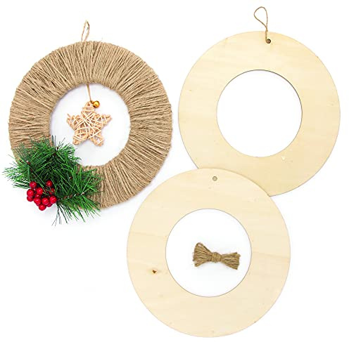 Baker Ross FE907 Große Holzkränze, 6 Stück, Kranzring zum Dekorieren und Ausstellen, Holzhandwerk für Kinder, DIY Ihre eigenen Dekorationen, Mittel