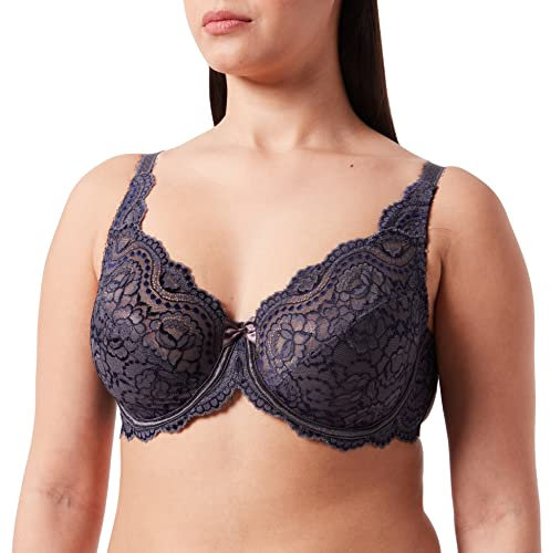 Playtex Women's Flower Elegance Underwire Bra Bra, Grey Navy, 34D