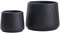 Olly & Rose Copenhagen Lot de 2 Pots de Fleurs en céramique Noir Mat – Pots de ciment en céramique pour intérieur et extérieur – Effet texturé – Pots de Fleurs de Grande et Moyenne Taille