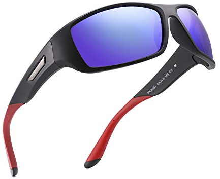 PUKCLAR Herren Sonnenbrille Polarisierte Sportbrille Radsportbrillen Fahrerbrille Damen UV400 Schutz Cat 3 CE
