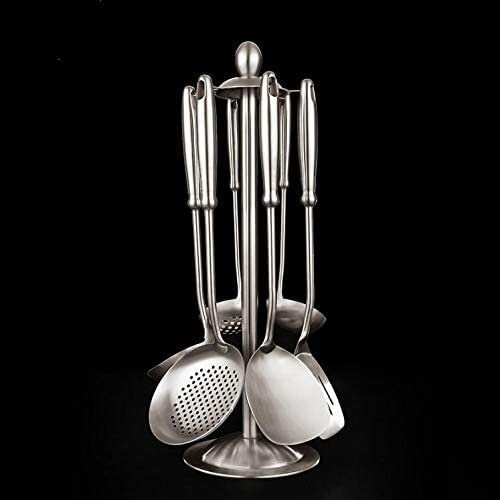 set utensilios de cocina Antiadherente Juego de utensilios de cocina de 7 uds, torneros de acero inoxidable, espátula, cuchara, pala, colador, cuchara for arroz, juego de utensilios de cocina duradero