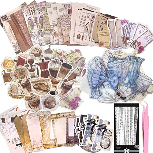 290er Pack Ästhetische Scrapbooking Aufkleber, DIY dekorative Papier Kit für Scrapbook Supplies Journal Kit (Dessert Zeit)