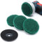 Set 4x Reinigungsscheibe + 1x Schleifteller Poliervlies Schleifvlies Schleifscheiben 76 x 10 mm Reinigungsvlies für BTI Würth Bosch GWS 10,8-12V (Grün = Korn 240 + Teller)