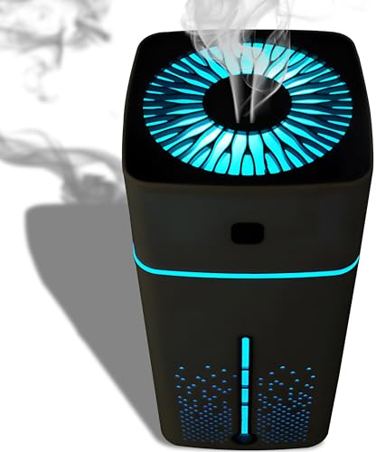 Retoo Luftbefeuchter 1L USB Humidifier 50 ml/h für 30–40 m², Aroma Diffuser mit 7 Farben LED, 103 x 103 x 218 mm Automatische Abschaltung, leise Raumbefeuchter fürs Schlafzimmer, Schwarz
