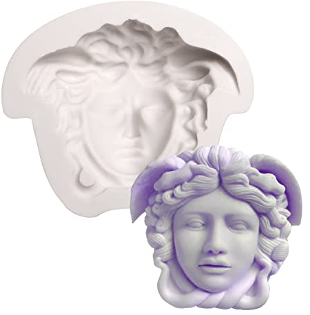 Medusa Fondant-Silikonform, Mythologie, Göttin, Schokoladen-Backform, Cartoon-Kopf, Dekoration, Form für Kuchendekoration, Cupcake-Topper, Süßigkeiten, Zucker, Handwerk, Gummipaste, Ton, Harz, Seife,