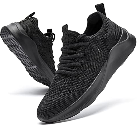 CAIQDM Damen Turnschuhe Sneaker Schuhe Damen Sportschuhe Laufschuhe Tennisschuhe Outdoor Running Damen Walkingschuhe Straßenlaufschuhe rutschfest Atmungsaktiv Leichtgewichts Schwarz 37